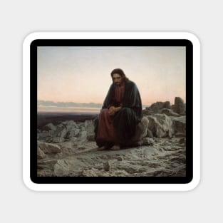 Jesus Christ in the Desert Painting Magnet