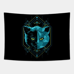 Cat Head Geometry Tapestry