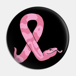 Pink Ribbon Copperhead Snake Pin