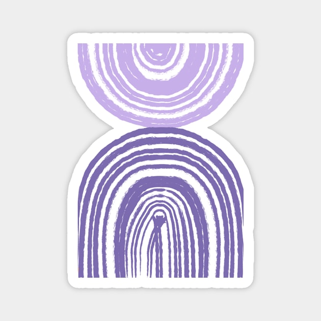 Modern print with abstract geometric purple lines and shapes Magnet by Lshvsk