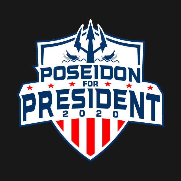 Poseidon for president -  funny Anti-Trump Election  T-Shirt by enigmatyc