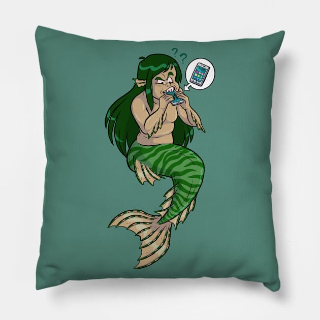 I Lost My Phone At Sea Pillow by JenniferSmith