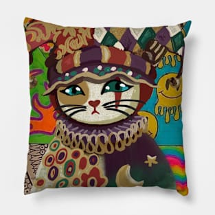 Cat in joker costume Pillow