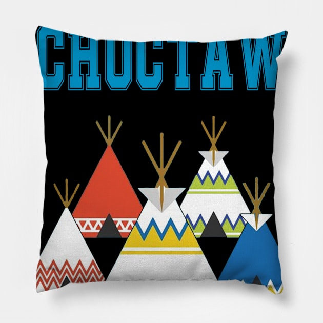 Native American Choctaw Camping 2 Pillow by Jeremy Allan Robinson