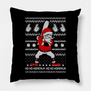 santa baseball ugly christmas Pillow