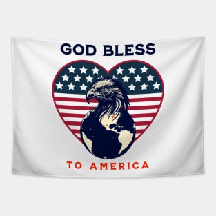 God Bless to America. 4th July Tapestry