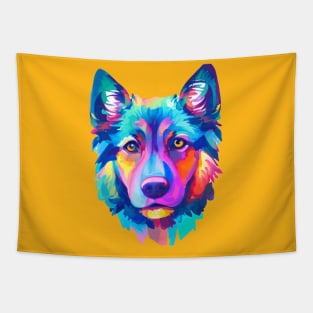 Colorful Dog Painting Tapestry