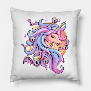 Pastel Goth Unicorn Pillow