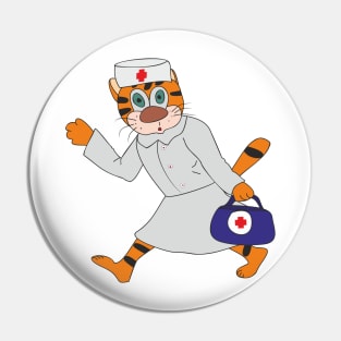 Funny cat doctor Pin