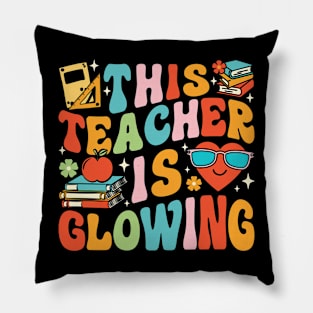 This Teacher Is Glowing Hello Summer Pillow