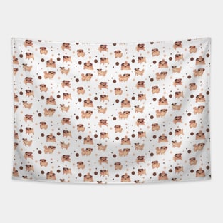 Watercolor Pug Pattern Tapestry