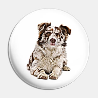 Austrailian Collie painting Pin