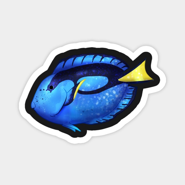 Cozy Blue Tang Magnet by Phoenix Baldwin