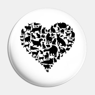 Cat Lover Heart - Cat Owner Gift print Pin