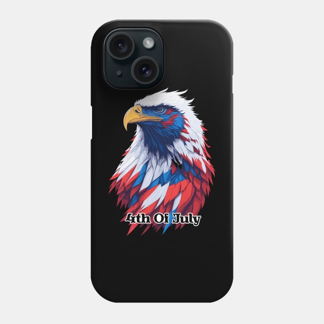 4th of July American Eagle Red White and Blue Phone Case by LittleBearBlue