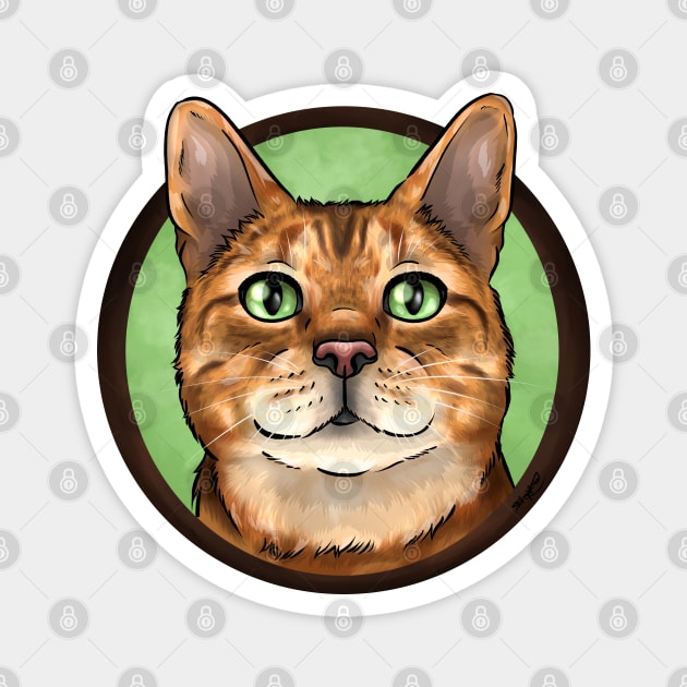 Cute Bengal Cat Magnet by Shirin Illustration