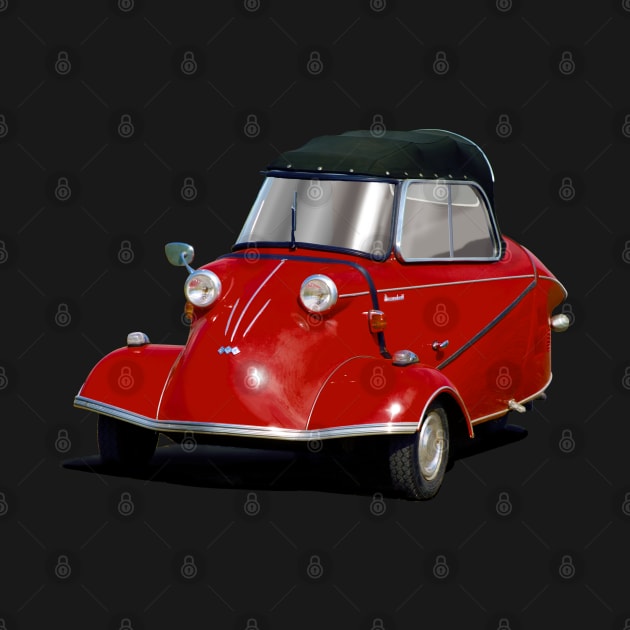 Messerschmitt bubble car in maroon by candcretro