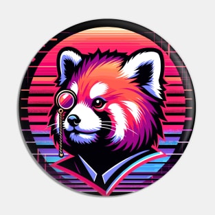 Neon Explorer - Red Panda Vaporwave Pin