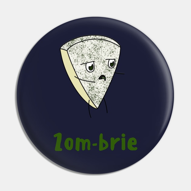 Spooky Zom-brie Halloween Cheese Pun Pin by Cheesy Pet Designs