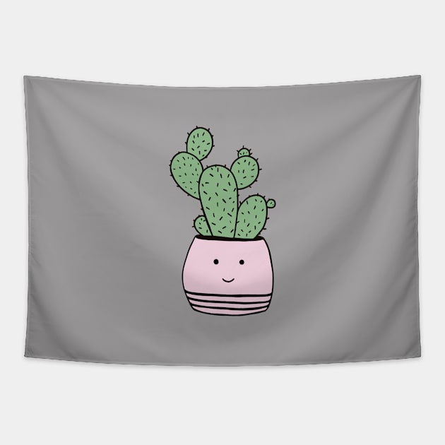 Happy cactus in pot Tapestry by bigmomentsdesign