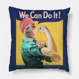 Rosie the Healthcare Worker We Can Do It Coronavirus 2020 Poster Pillow