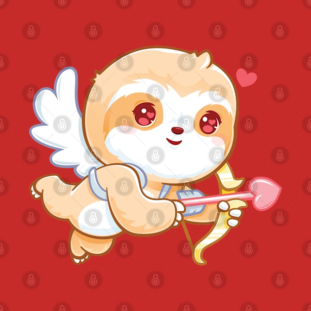 Love Cupid Kawaii Cute Sloth Valentine by PnJ