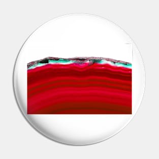 Red agate slice mineral Pin
