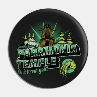 Greetings From Paramonia Temple Pin