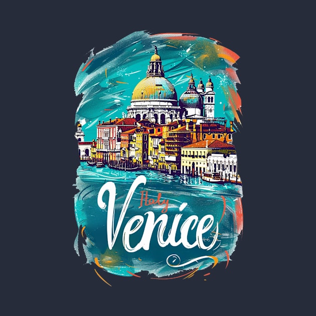 Venice Retro Italy poster by GreenMary Design