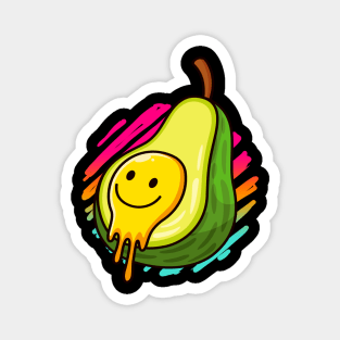 Avocado Smiling Face Cartoon Fruit Magnet