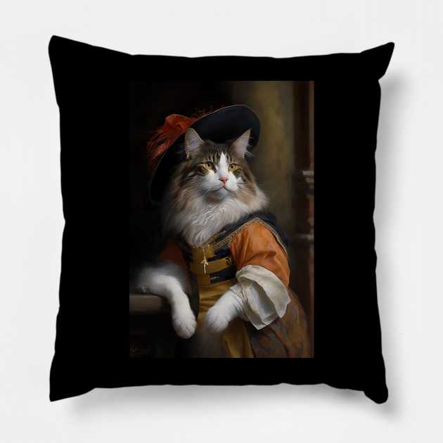 Maine Coon Classic Cat Portrait Pillow by YeCurisoityShoppe