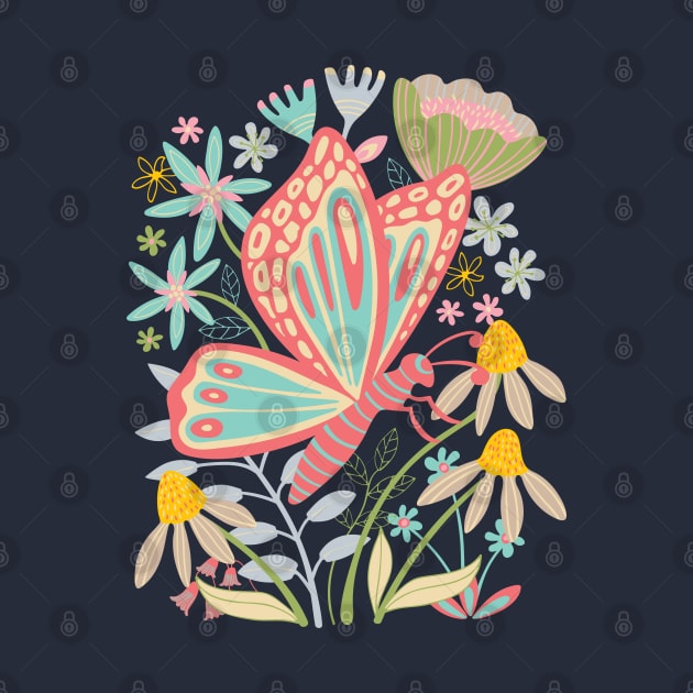 BUTTERFLY LANDING Cute Bug Insect Floral - UnBlink Studio by Jackie Tahara by UnBlink Studio by Jackie Tahara