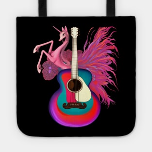 Pink Unicorn and Guitar Tote