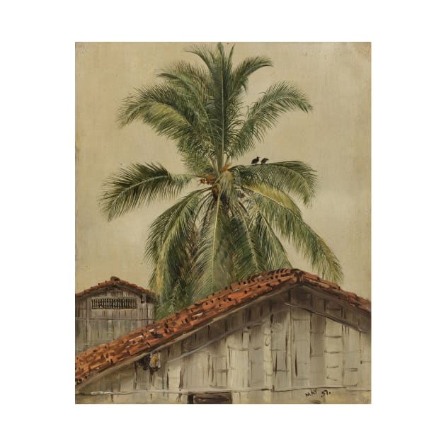 Palm Trees and Housetops, Ecuador by Frederic Edwin Church by Classic Art Stall