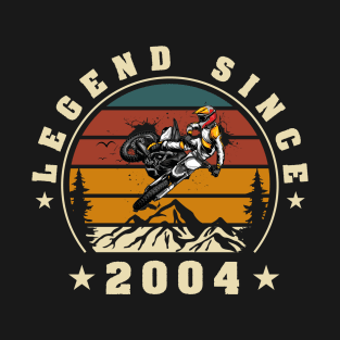 18 Years Old Birthday Motocross Legend Since 2004 T-Shirt