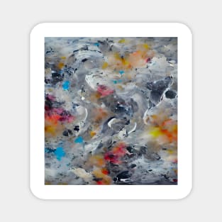 Abstract, Marble, Watercolor, Colorful, Vibrant Colors, Textured Painting, Texture, Gradient, Wave, Fume, Wall Art, Modern Art Magnet