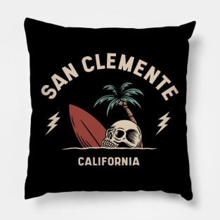 Vintage Surfing San Clemente, California Pillow