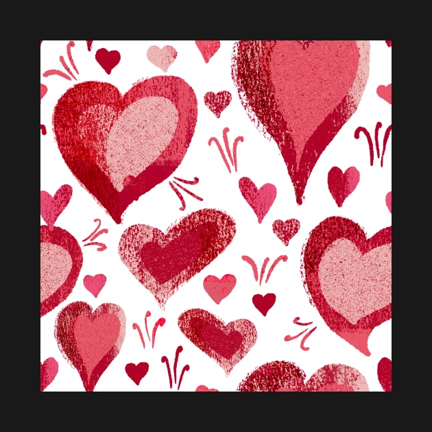 Red Pink Heart Pattern by OneLook