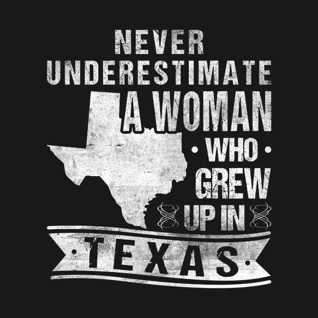 Vintage Texas Map A Woman Who Grew Up In Texas by Humbas Fun Shirts