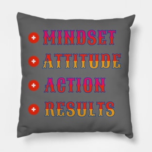 Positive Mindset Positive Results Inspirational Quote Pillow