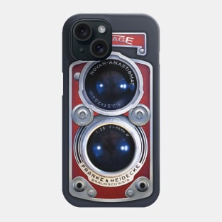 Classic Retro vintage RED chrome double lens camera Phone Case