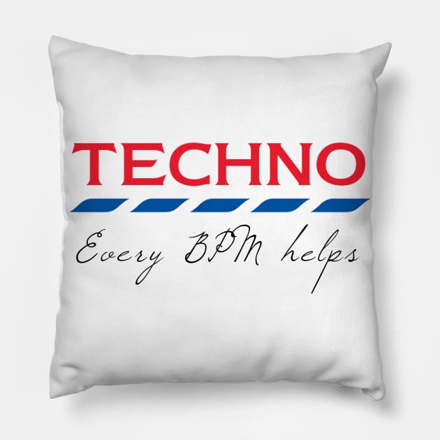 Tesco Techno - Every BPM Helps Pillow by Raw Designs LDN