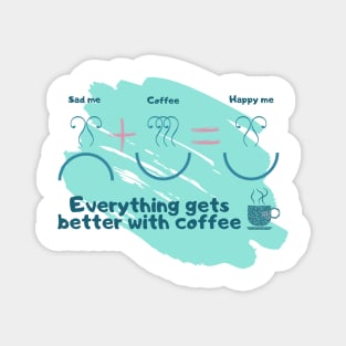 Gets better with coffee Magnet