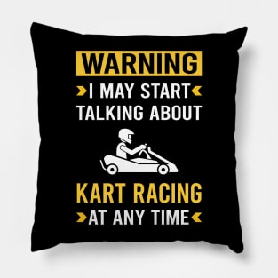 Warning Kart Racing Karting Go Kart Pillow