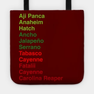 Hot Sauce Peppers List Ghost Pepper Carolina Reaper Jalapeno Tote