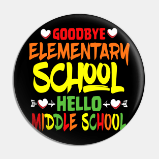 GOODBYE ELEMENTARY SCHOOL COLORED HEART Pin