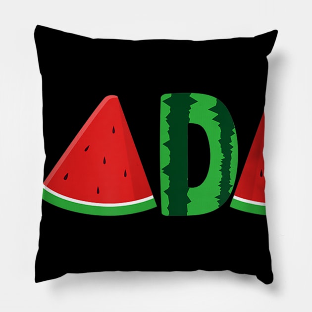 Mens Dada Watermelon Tshirt Summer Shirt for Men Dad Pillow by Ortizhw