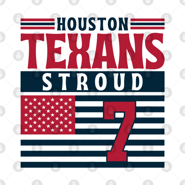 Houston Texans Stroud 7 American Flag Football by Astronaut.co