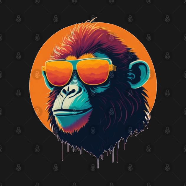 Monkey in sunglasses by MrPug