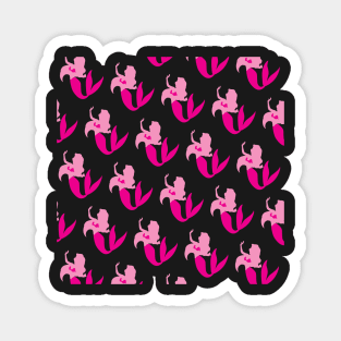 Pink Mermaid Pattern Design, Artwork, Vector, Graphic Magnet